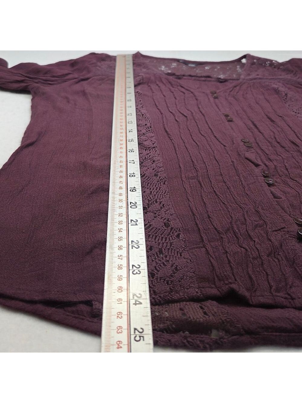 Women's American Eagle Outfitters Maroon Lace Blouse L - Picture 7 of 7